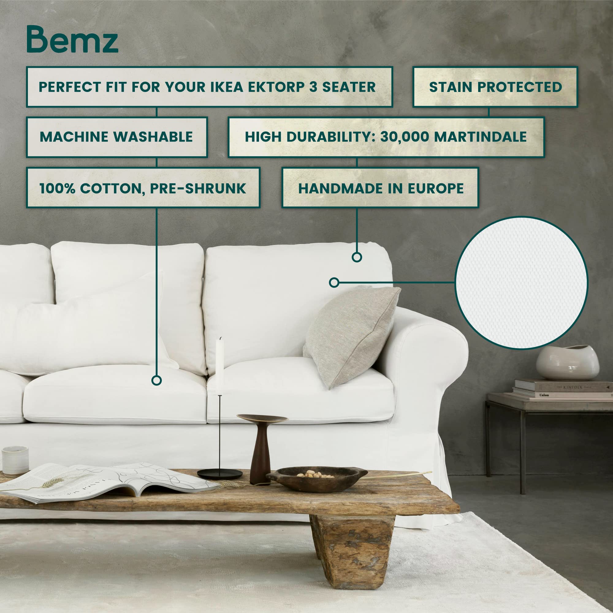 Amazon｜Bemz Ektorp ソファーカバー – カスタムスリップカバー IKEA
